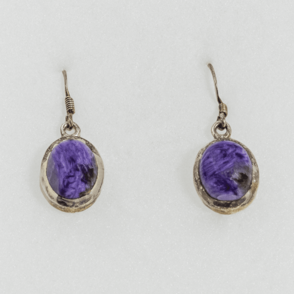 Boucles d'oreilles en Charoïte