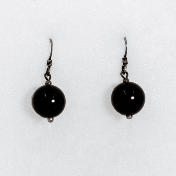 boucles d'oreilles en obsidienne noire