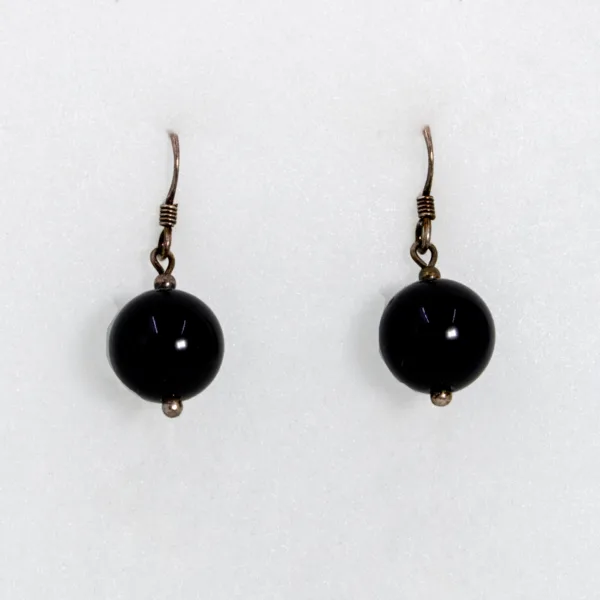 boucles d'oreilles en obsidienne noire