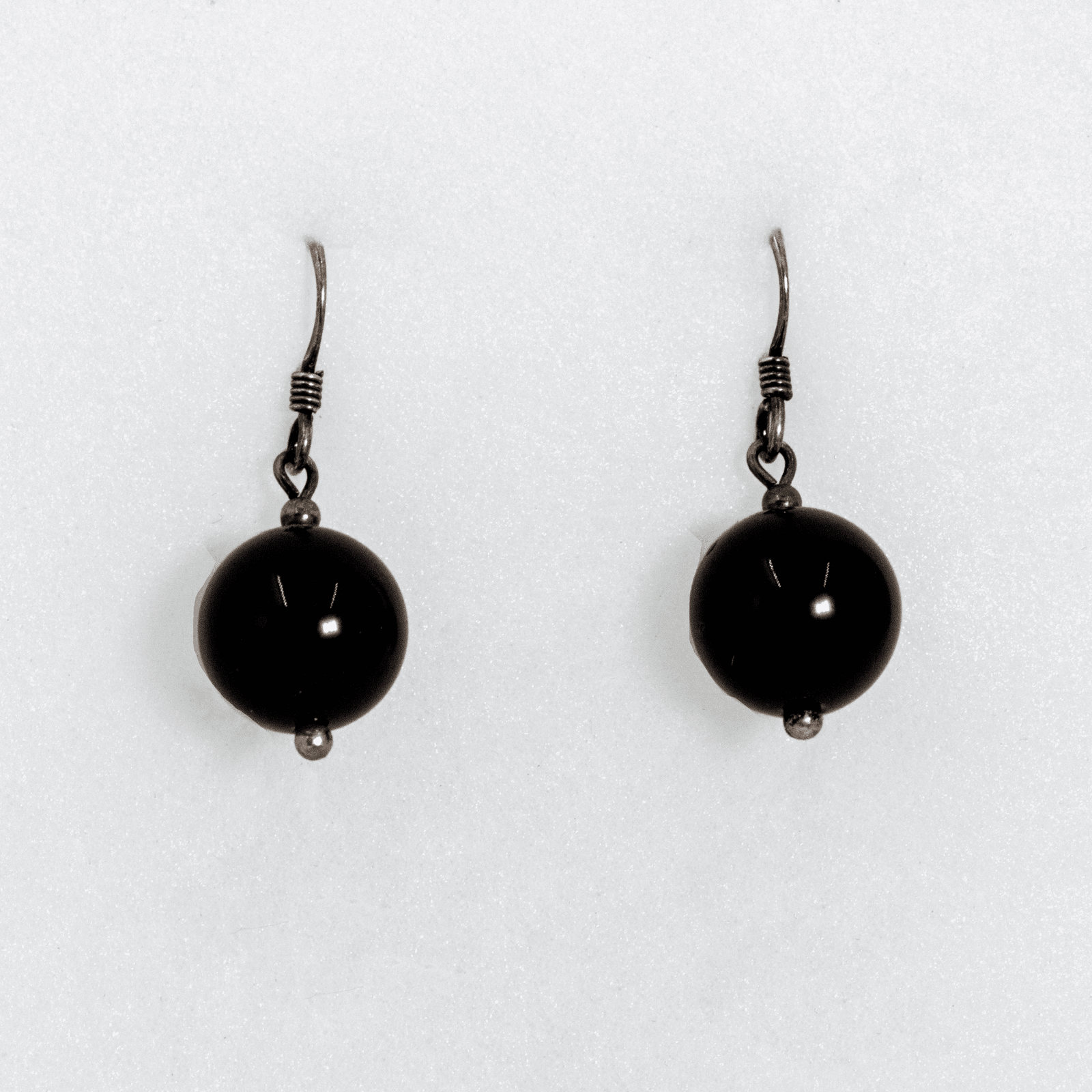 Boucles d’oreilles en Obsidienne Noire