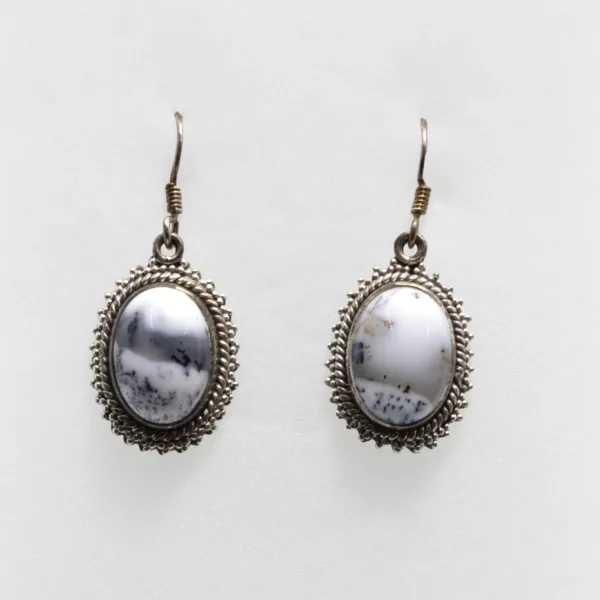 boucles d'oreilles en opale mousse