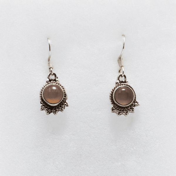 boucles d'oreilles en quartz rose