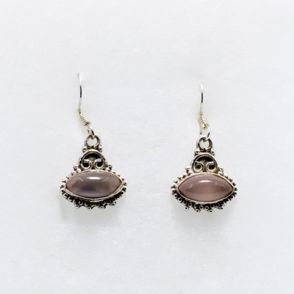 boucles d'oreilles en quartz rose