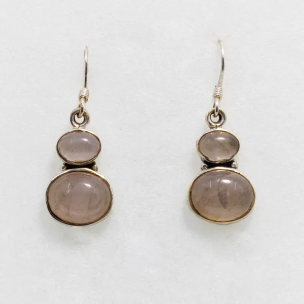 boucles d'oreilles en quartz rose