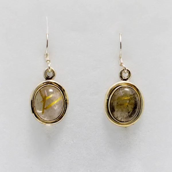 boucles d'oreilles en quartz rutilé