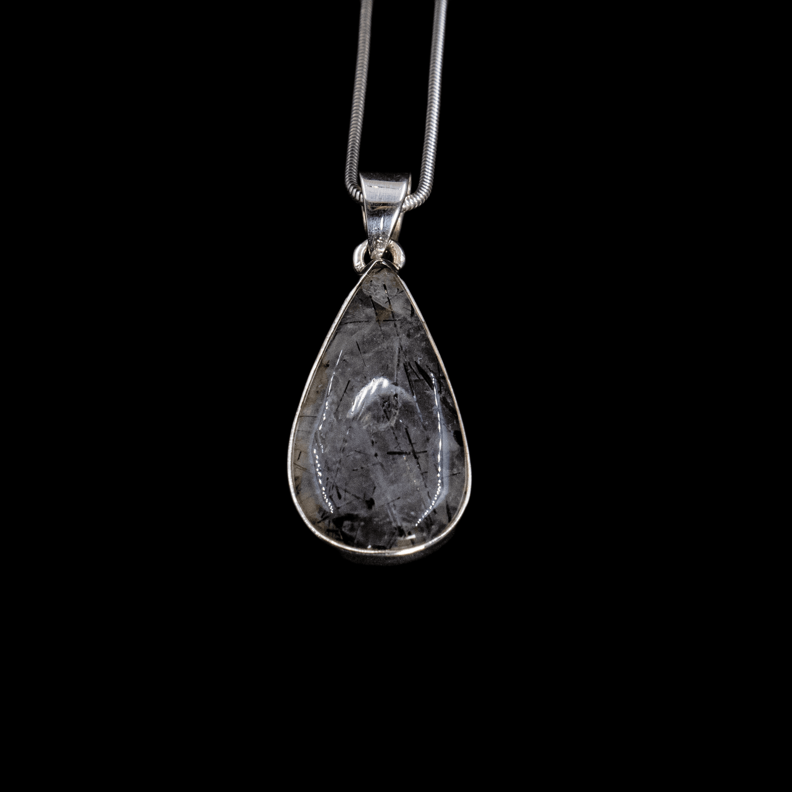Pendentif en Quartz Tourmaline